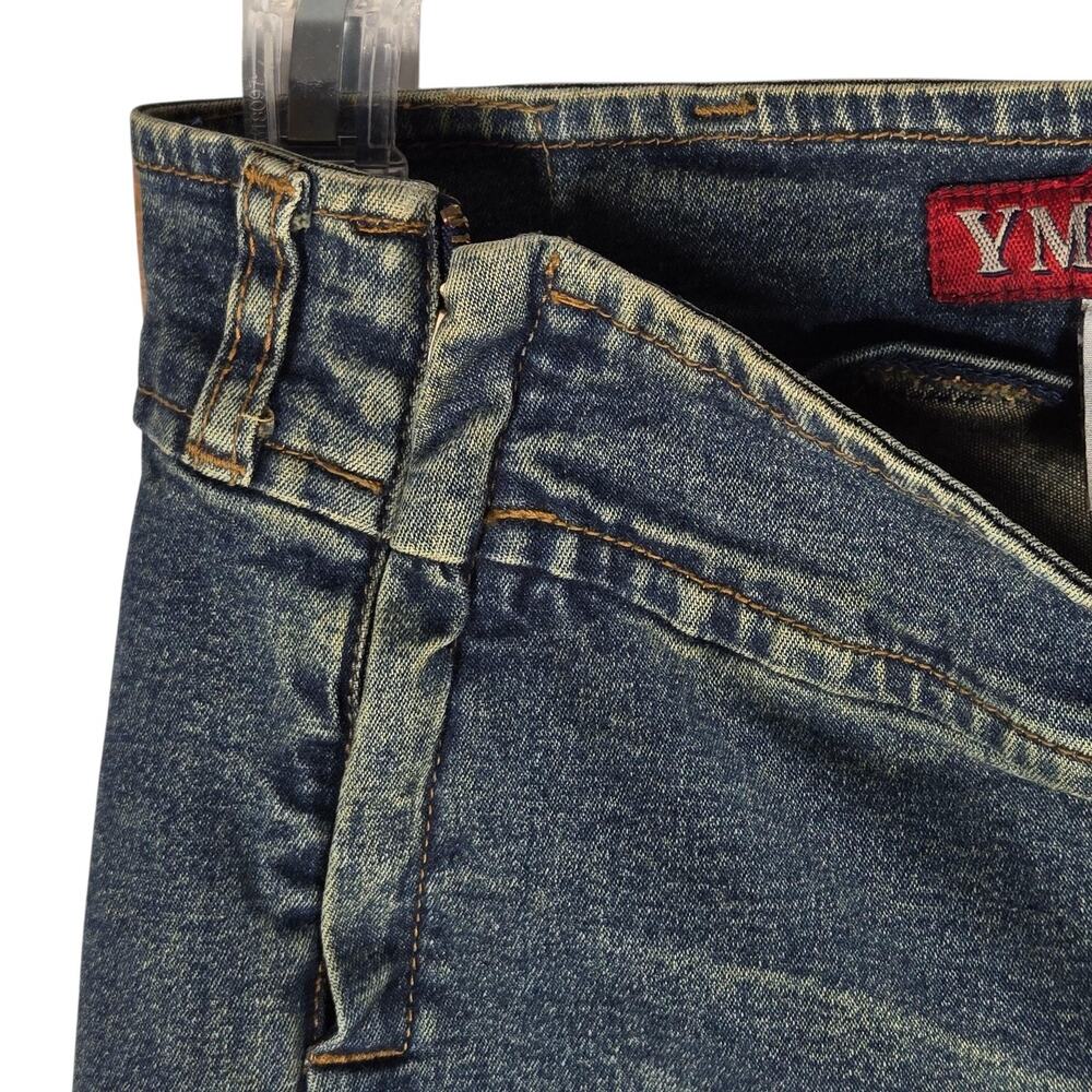 VTG YMI UBU Jeans 32x32 (JR 13) Split Hem Flare Leg Jeans Y2K Pocketless Stretch - Picture 5 of 11